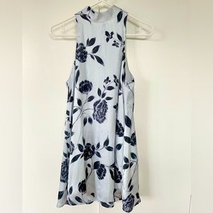 Show Me Your Mumu V-Back Halter Dress Blue Floral Size XS
